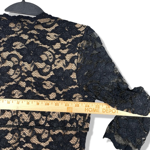 Bisou Bisou Black Lace Sheath Midi Dress Womens S Feminine Chic Cocktail - Picture 6 of 9